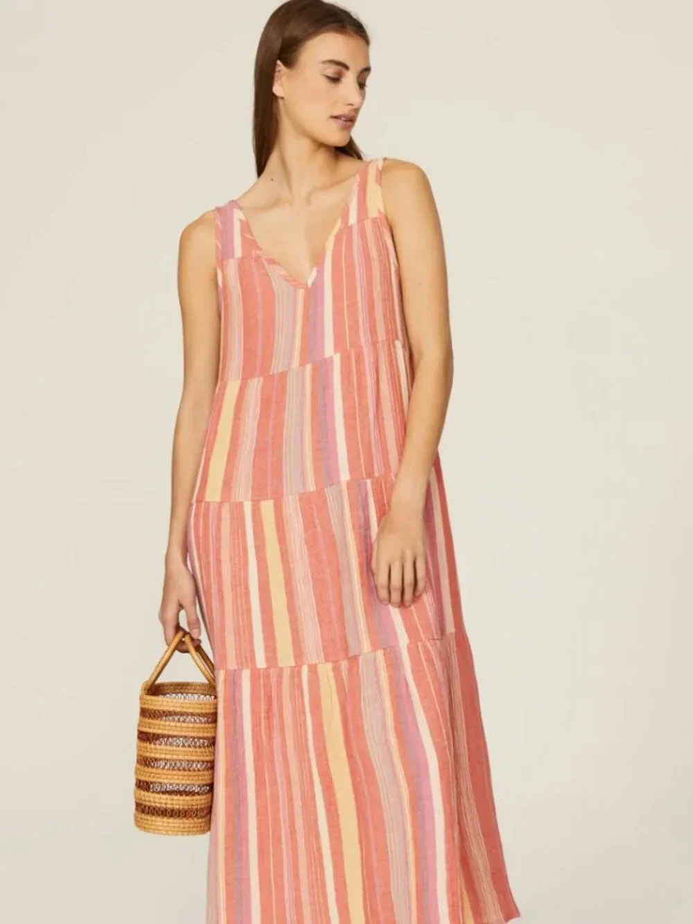 Marine Layer Corinne Striped Tiered Sundress